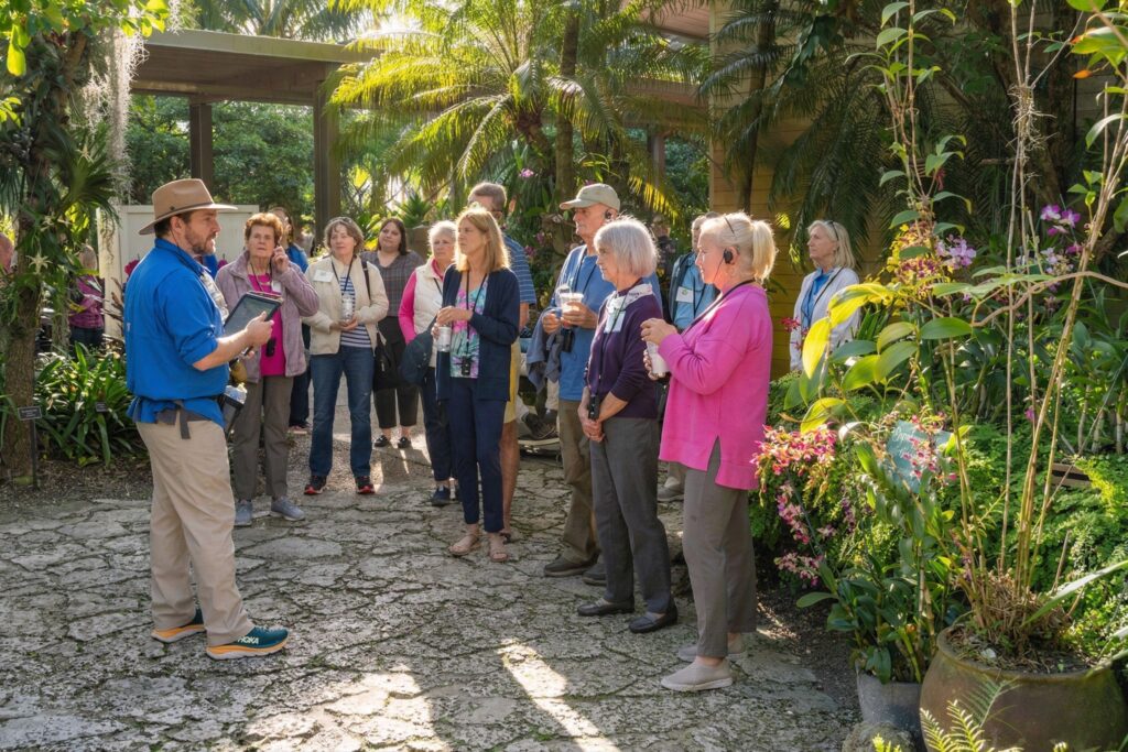An image of an adult education workshop at a botanical garden.